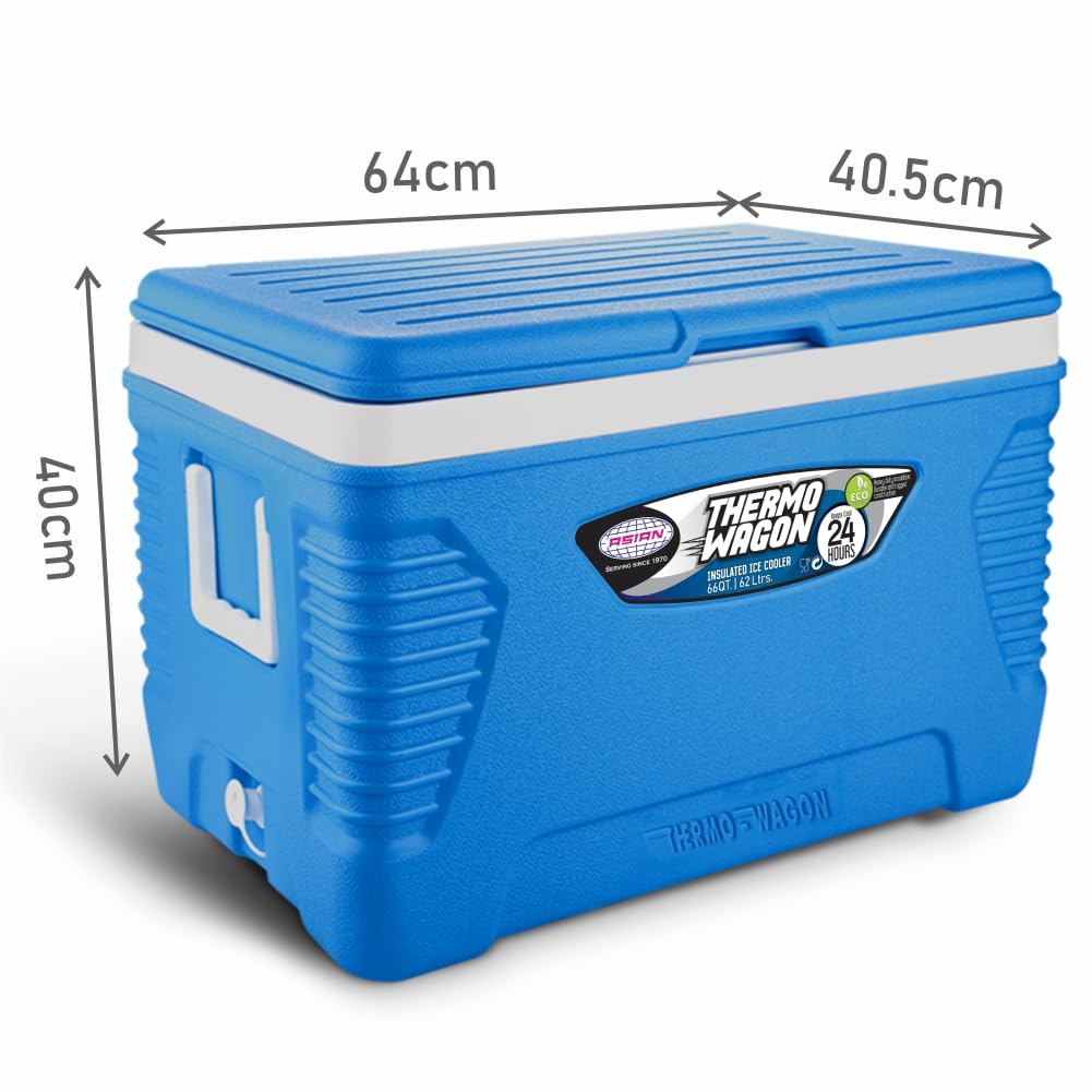 Asian Thermo Wagon Insulated Ice Cooler 62Ltr Blue