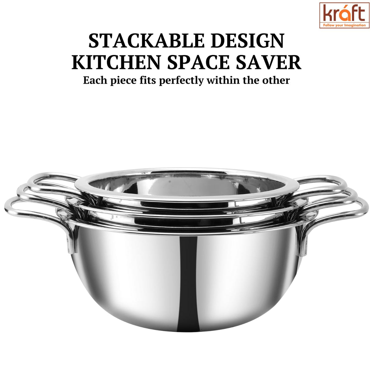 Vinod Kraft Roma Bowl 3Pcs Set 14Cm/16Cm/18Cm