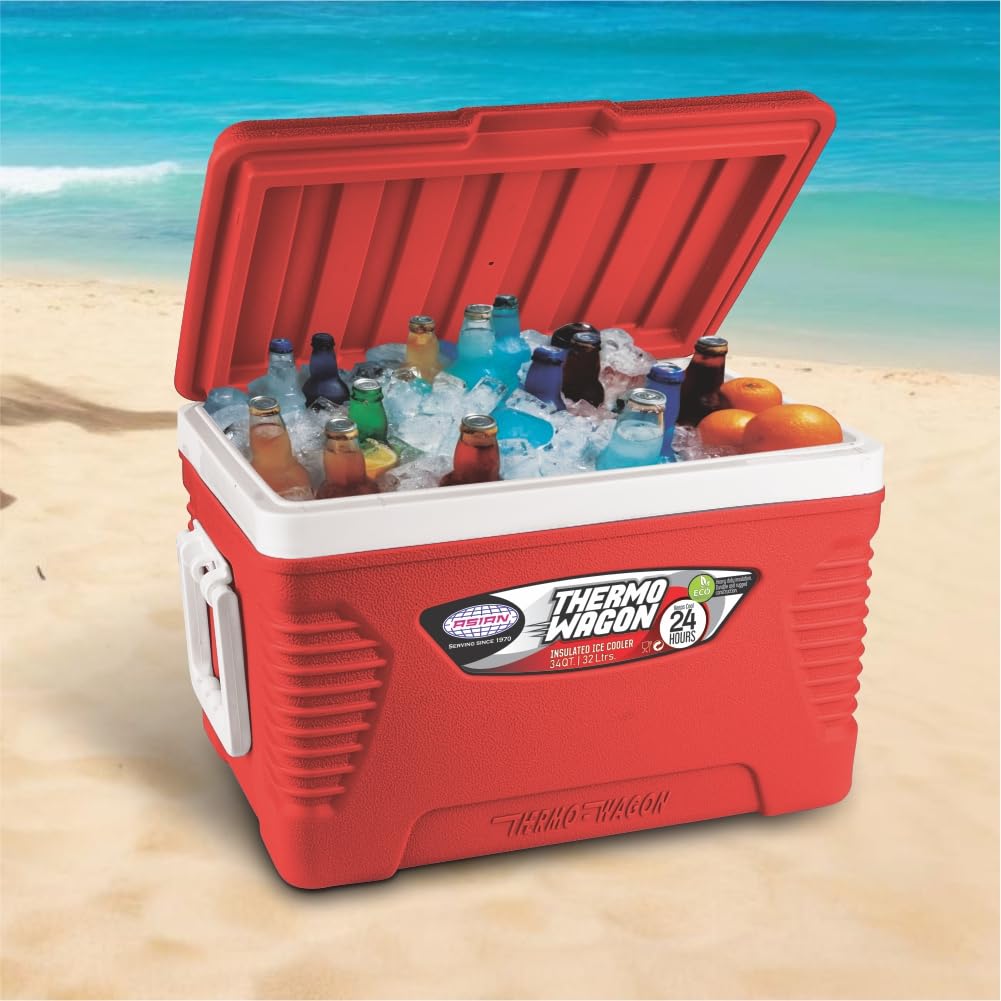 Asian Thermo Wagon Insulated Ice Cooler 32Ltr Red