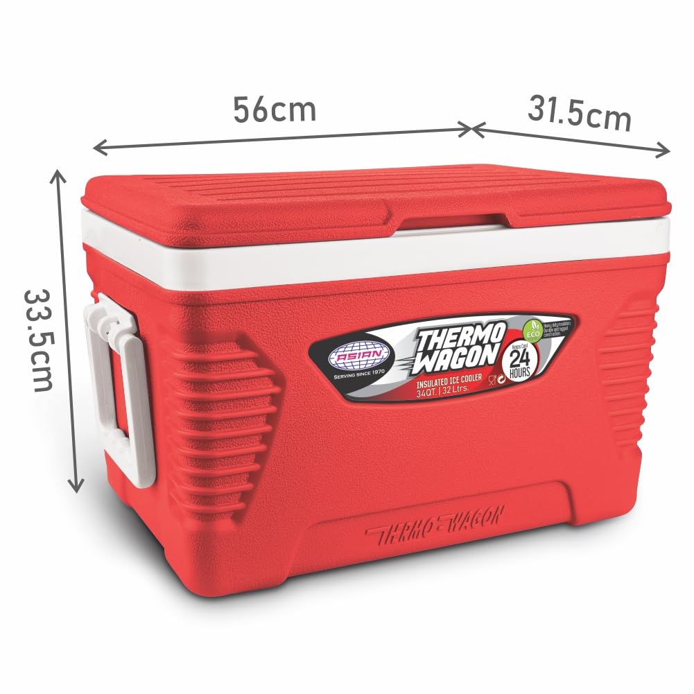 Asian Thermo Wagon Insulated Ice Cooler 32Ltr Red