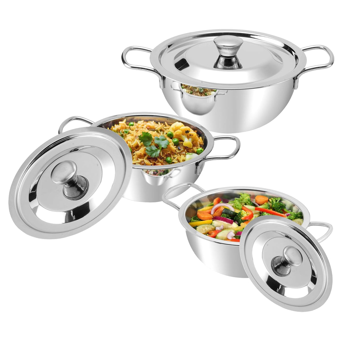 Vinod Kraft Roma Bowl 3Pcs Set 14Cm/16Cm/18Cm