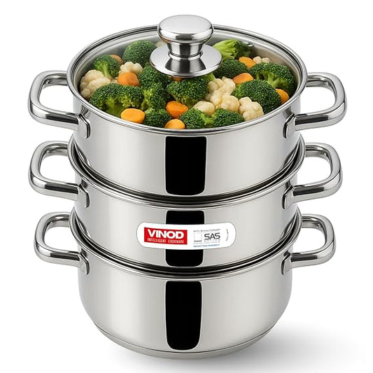 Vinod 3 Tier Steamer W/Lid 18Cm