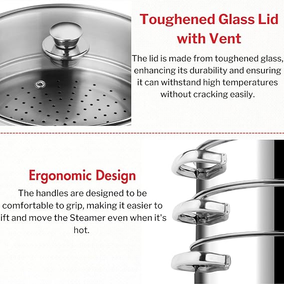 Vinod 3 Tier Steamer W/Lid 24Cm