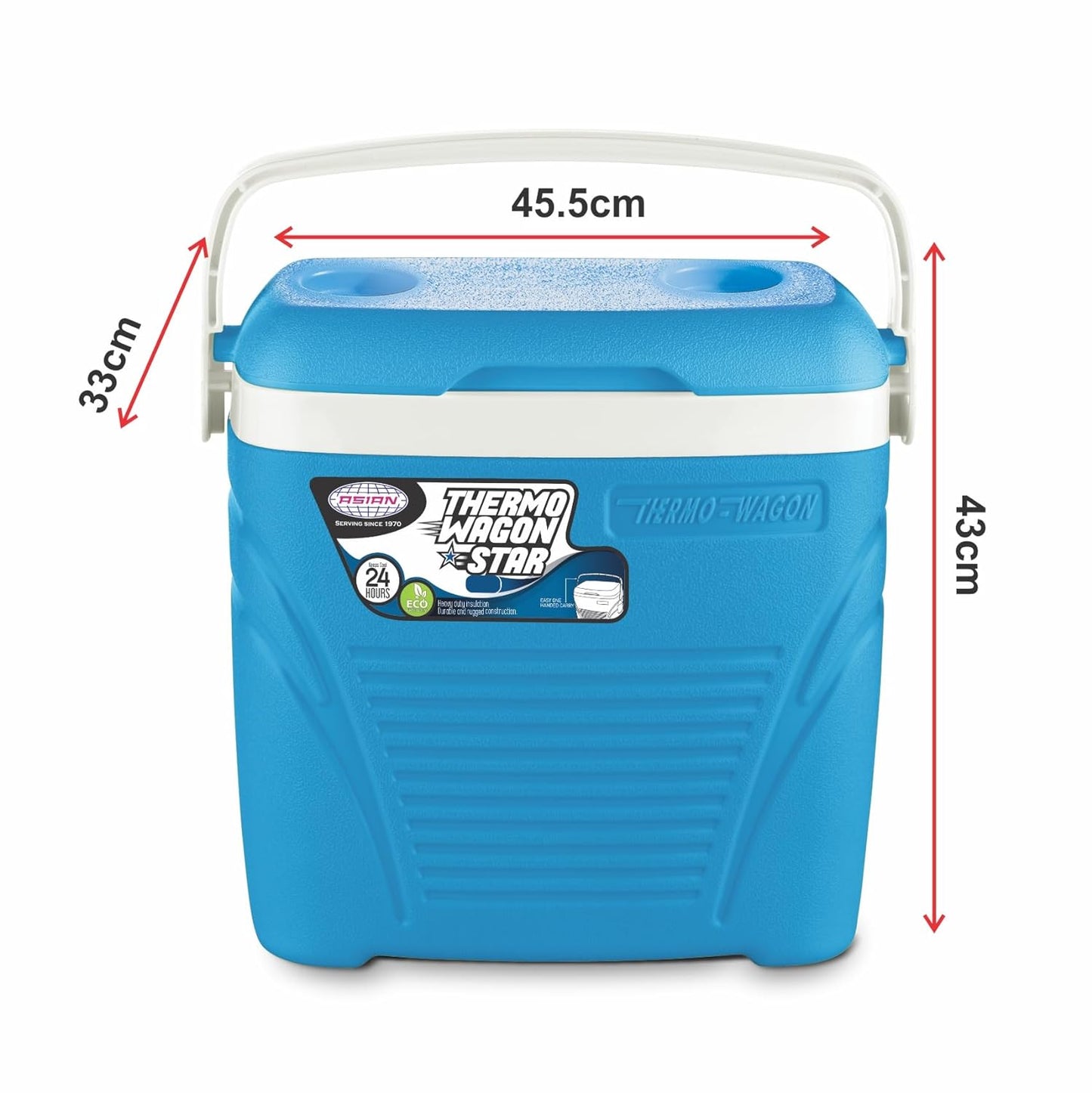 Asian Thermo Wagon Insulated Ice Cooler 28Ltr Blue