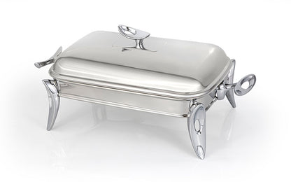 Mat Steel Silver Rectangle Chafing Dish W/Warmer Small