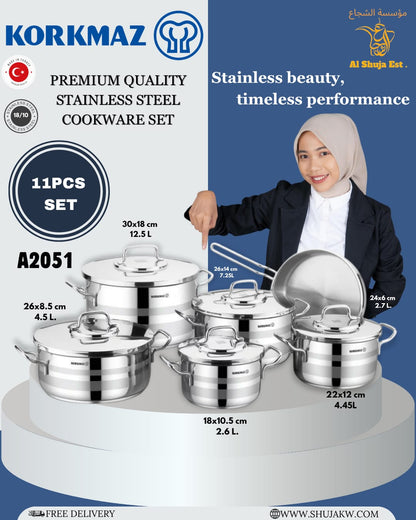 Korkmaz A2051 Astron 11 pcs XL Cookware Set