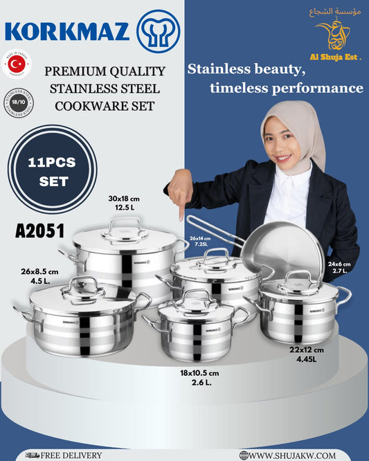 Korkmaz A2051 Astron 11 pcs XL Cookware Set
