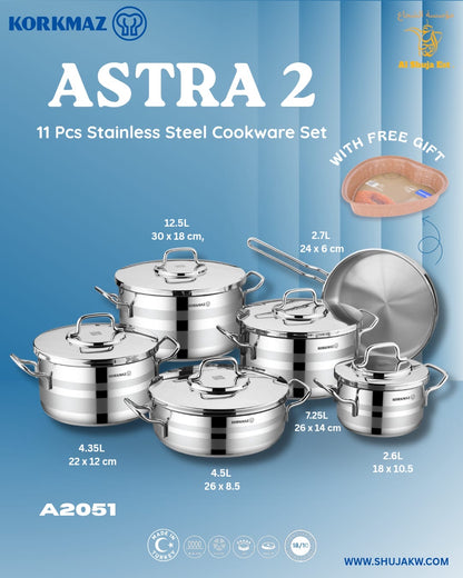 Korkmaz A2051 Astron 11 pcs XL Cookware Set