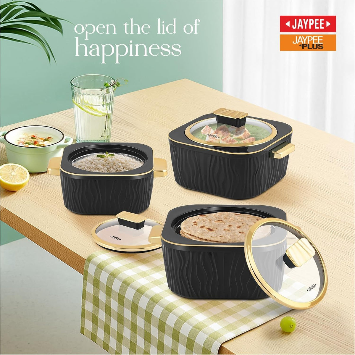 Jaypee Crinkle Klass Casserole Set Of 3 (1000+1500+2000)