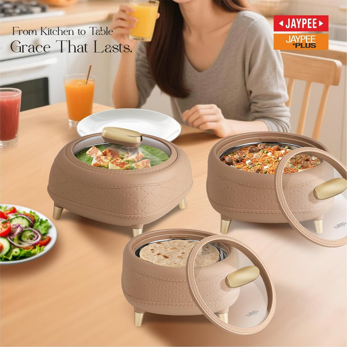Jaypee Kingston Klass Casserole Set Of 3 (1500/2000/2500Ml)