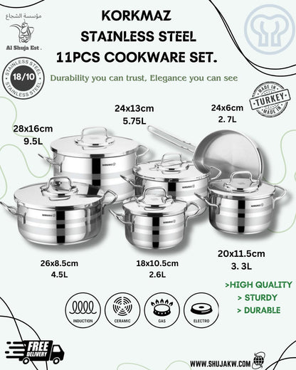 Korkmaz A2052 Astra2” 11PCS COOKWARE SET