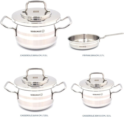 Korkmaz Astron 7 Pcs Cookware Set A2054