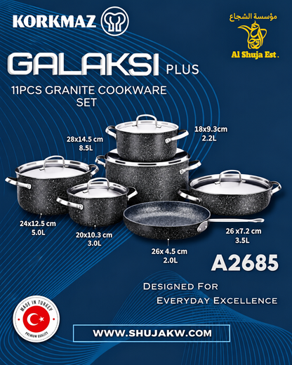 Korkmaz A2685 Galaksi Plus 11Pcs Cookware Set