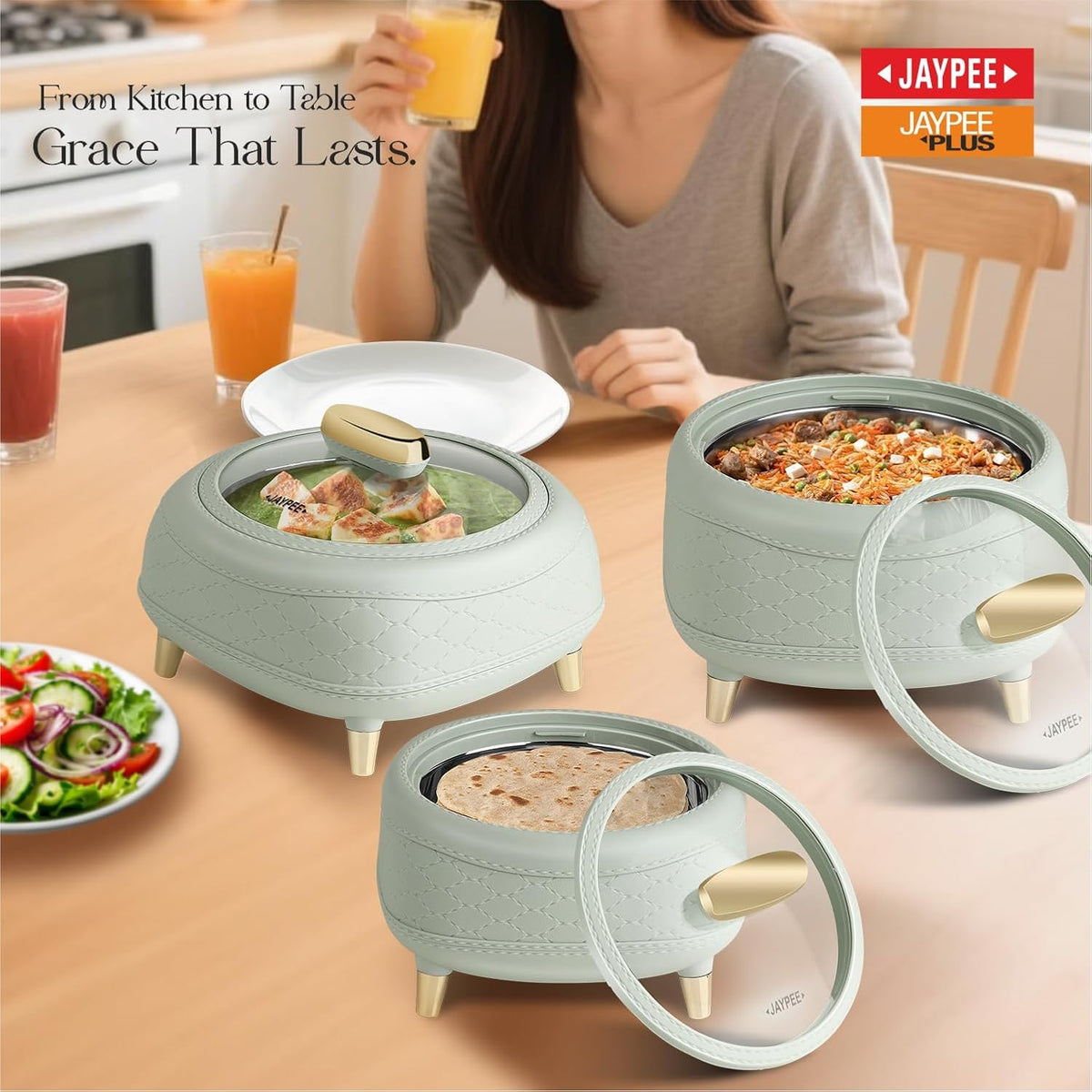 Jaypee Kingston Klass Casserole Set Of 3 (1500/2000/2500Ml)