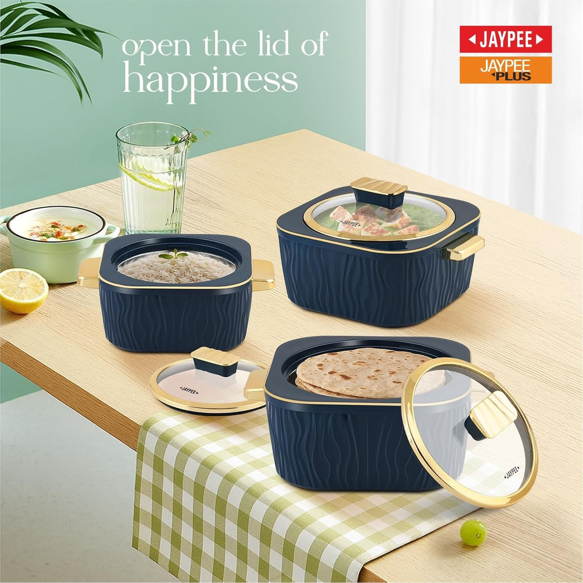 Jaypee Crinkle Klass Casserole Set Of 3 (1000+1500+2000)