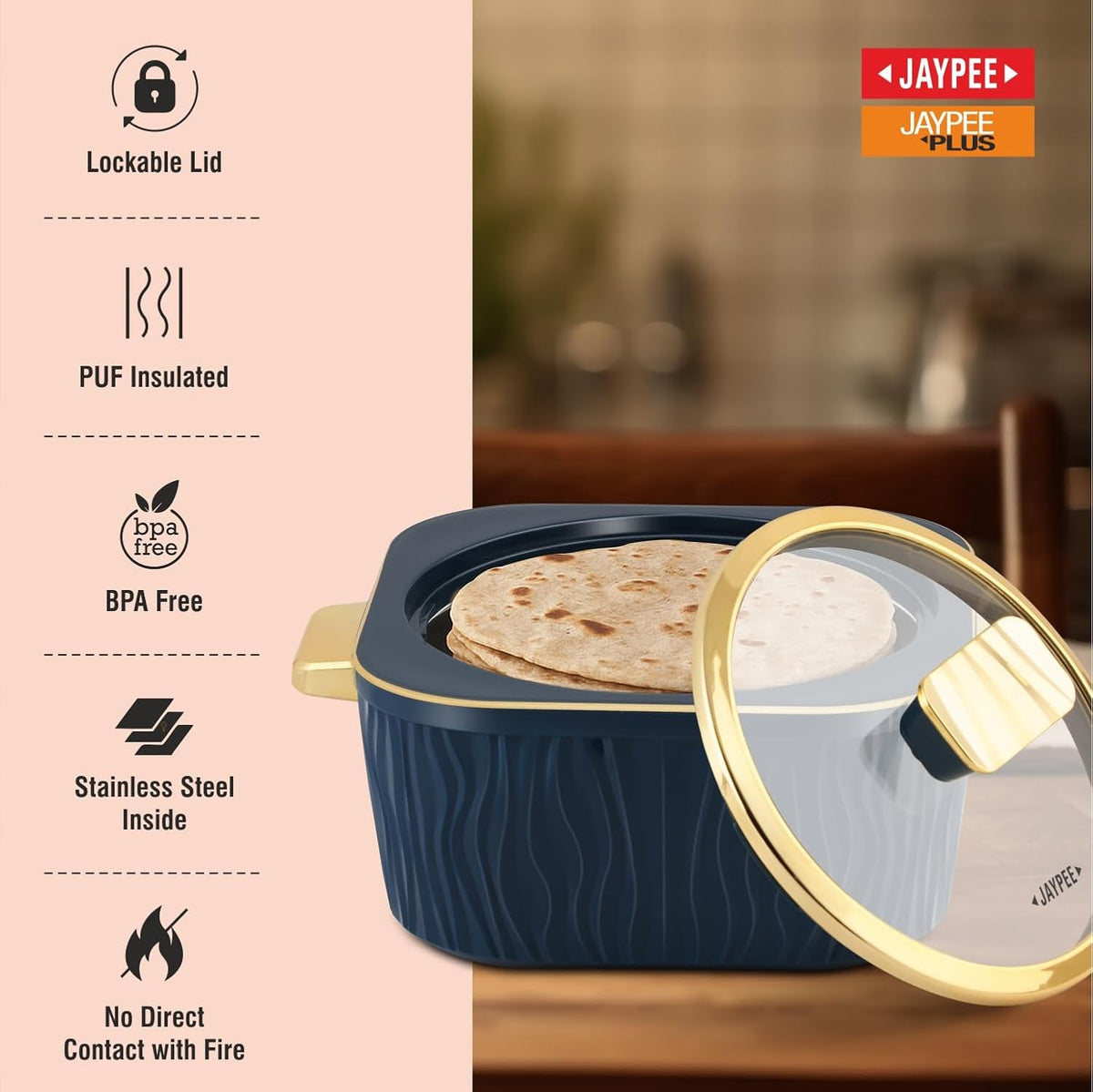 Jaypee Crinkle Klass Casserole Set Of 3 (1000+1500+2000)