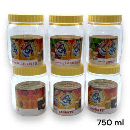 Gaurav Pet Jar 750Ml Pack Of 6