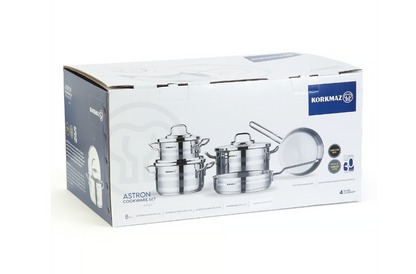Korkmaz Astron 8 Pcs Cookware Set A2055