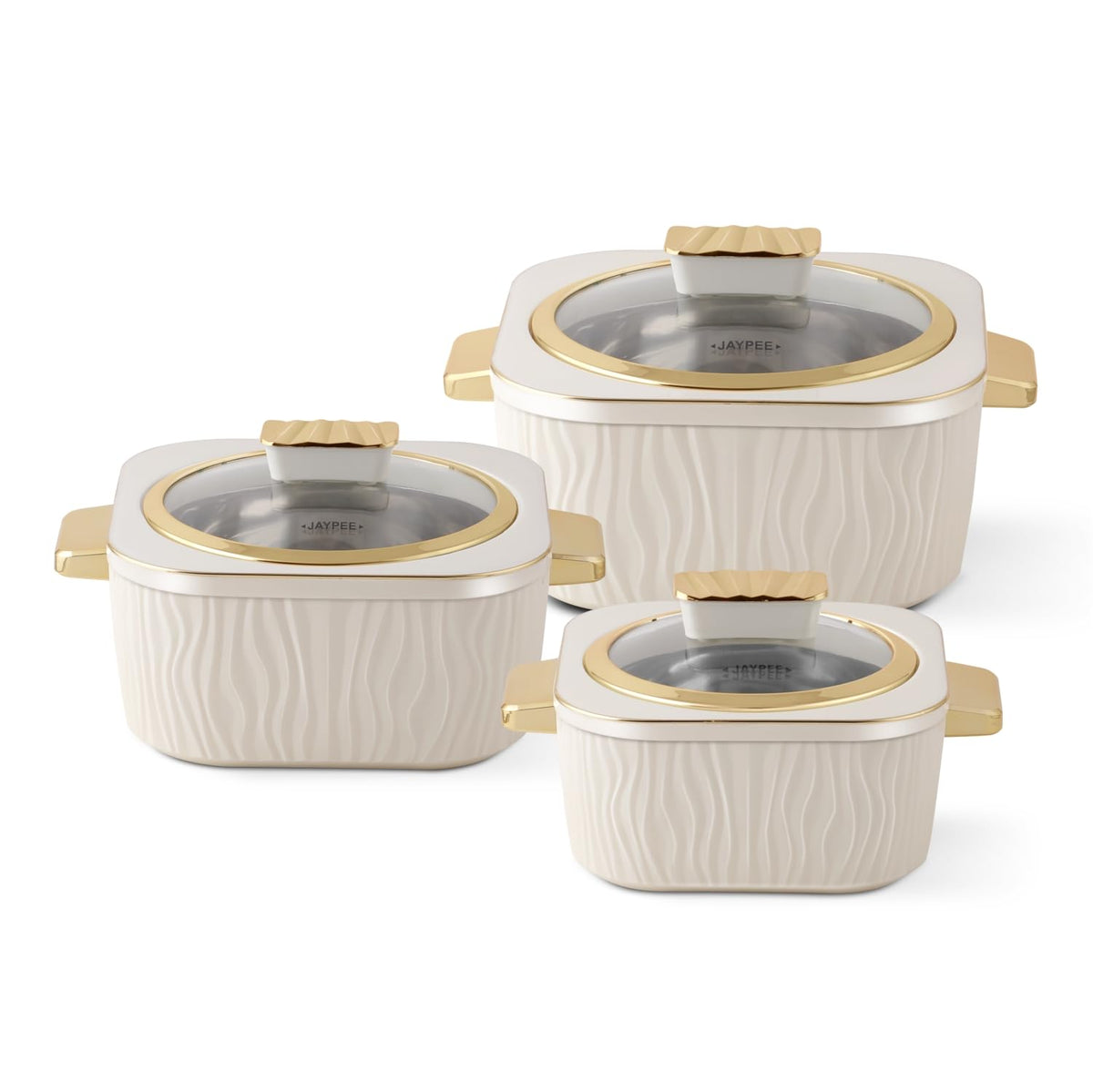 Jaypee Crinkle Klass Casserole Set Of 3 (1000+1500+2000)