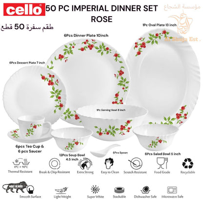 Cello 50 Pc Imperial  Dinner Set Imperial Rose