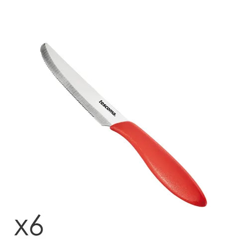 Tescoma 863054.20 Table Knife 12Cm 6Pcs Red Presto