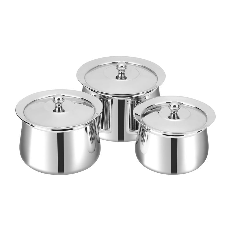 Vinod Kraft Amrit Serving Handi Set Of 3Pcs