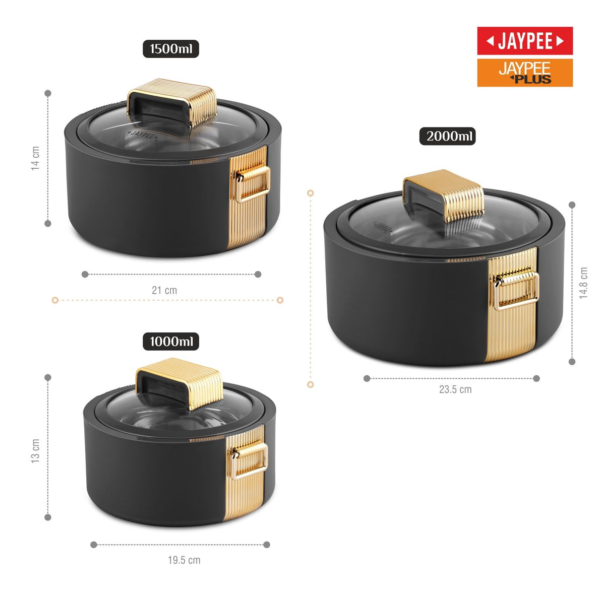 Jaypee Regalia Klass Casserole Set Of 3 (1000+1500+2000)