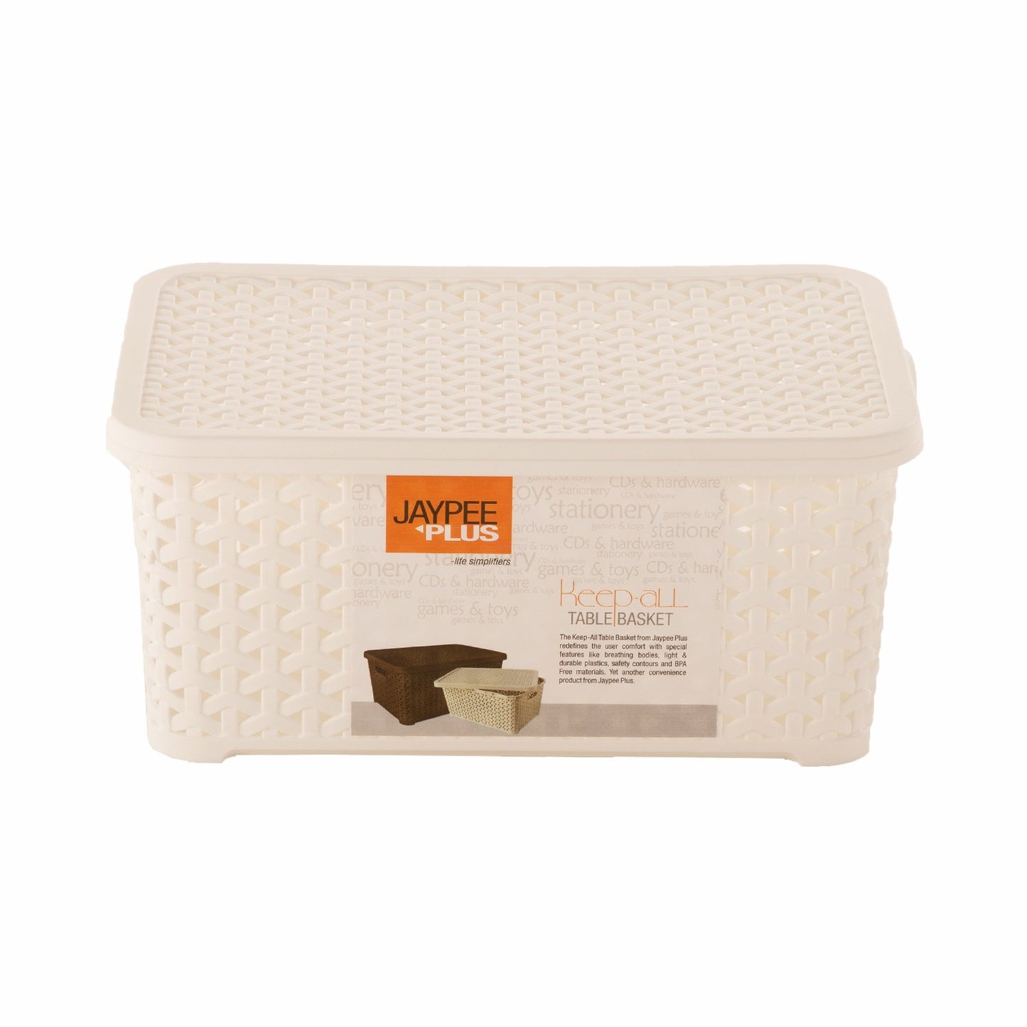 Jaypee Keep All Large Basket W/Cover WHITE