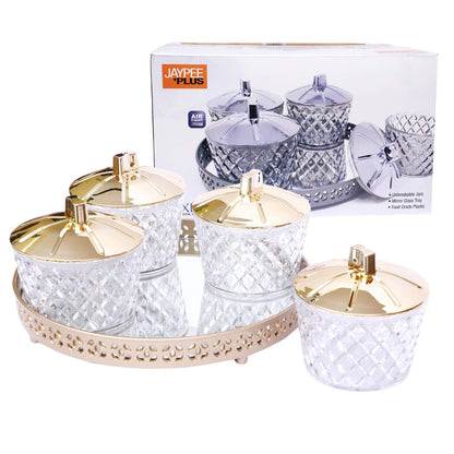 Jaypee Luxe Jar Set Of 4 With Tray