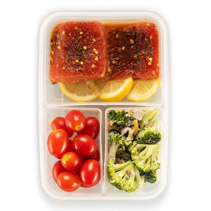 Komax Rectangle Plastic Container .-Rd4 1.1Lt With Divider