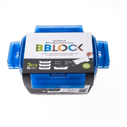 Komax Bb Lock Food Container R2 - 720Ml (Pack Of 3pc)