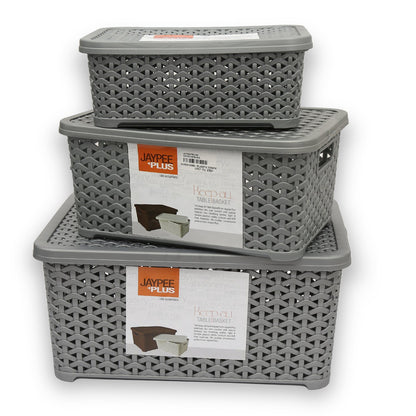 Jaypee Keep All Large Basket W/Cover SILVER