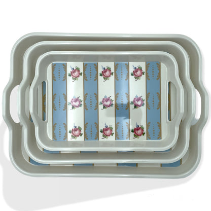 Hopeful  3Pcs Rectangle Tray Set BLUE