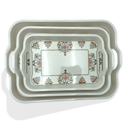 Hopeful  3Pcs Rectangle Tray Set WHITE