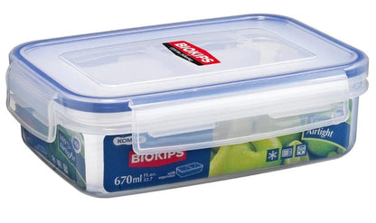 Komax Rectangle Plastic Container .-Rd30 670Ml With Divider