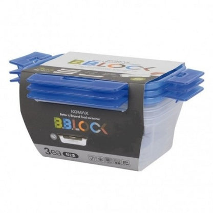 Komax Bb Lock Food Container R3 - 1300Ml  (Pack Of 3pc)