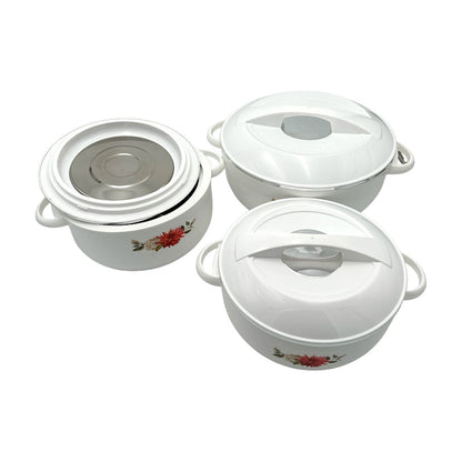 Asian Nova Casserole 3Pcs Set 1000+1600+2500Ml WHITE