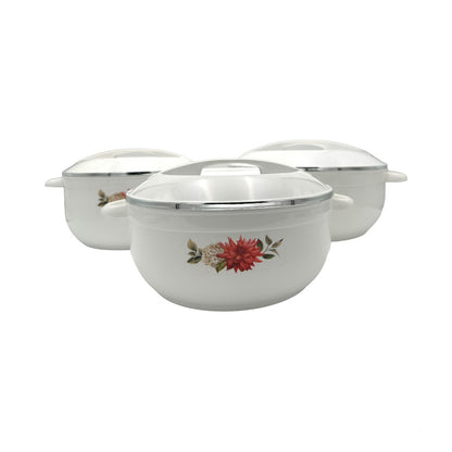 Asian Nova Casserole 3Pcs Set 1000+1600+2500Ml WHITE